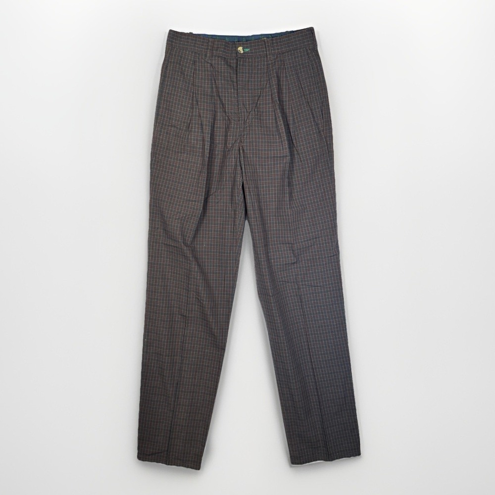 Vintage Tommy Hilfiger Plaid Trousers Mens 29x35 Pleated Preppy Tartan
